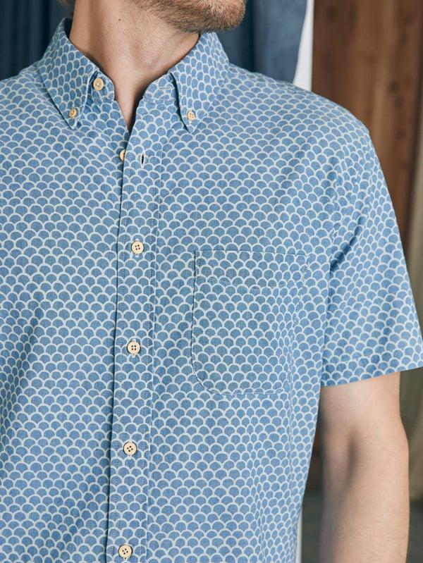 Faherty Short-Sleeve Stretch Playa Shirt - Fishscale Redux Men's Button Ups
