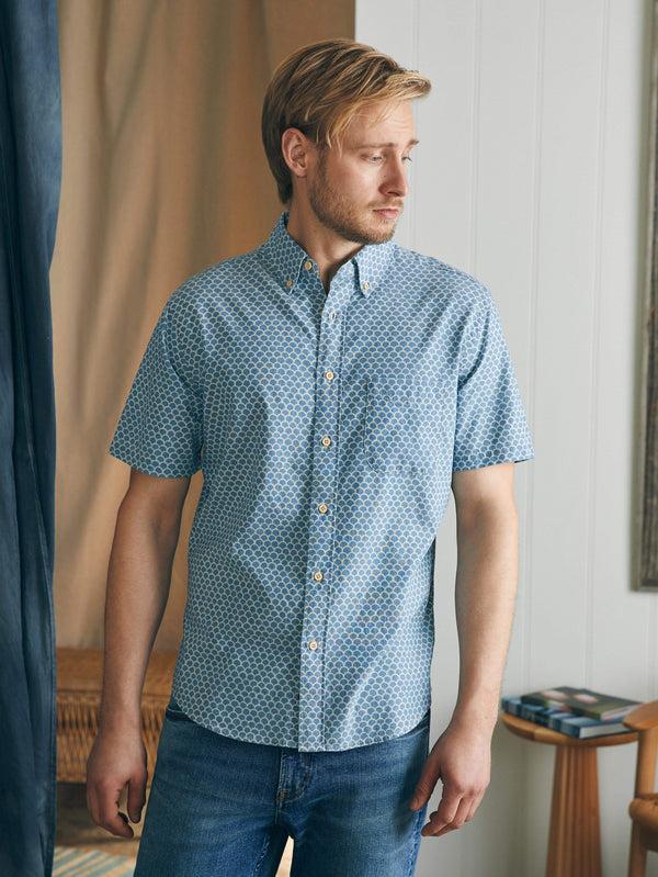 Faherty Short-Sleeve Stretch Playa Shirt - Fishscale Redux Men's Button Ups