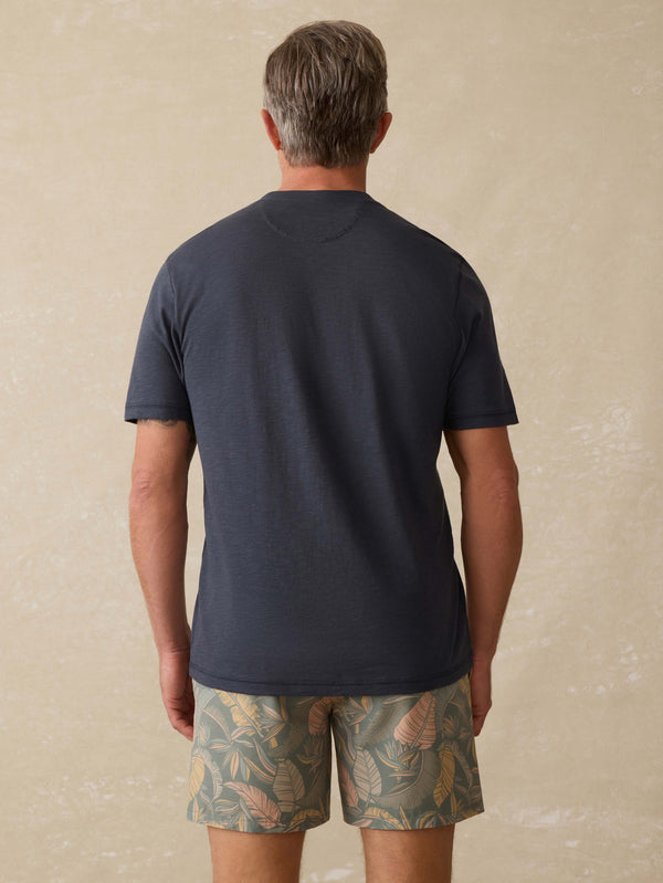 Faherty Short-Sleeve Sunwashed Henley - Dune Navy Men's Knits