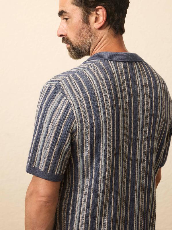 Faherty Short-Sleeve Sweater Shirt - River Cliffs Stripe Men's Sweaters