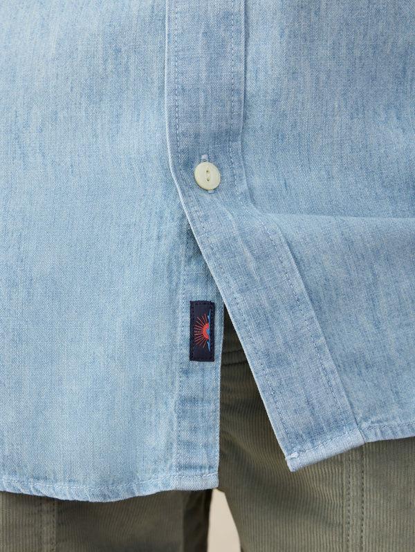 Faherty Short-Sleeve Tried And True Chambray Shirt - Vintage Indigo Men's Button Ups