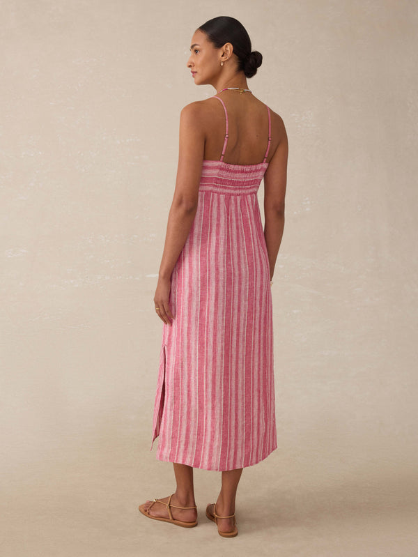 Faherty Sienna Linen Sun Dress - Granita Stripe Women's Dresses
