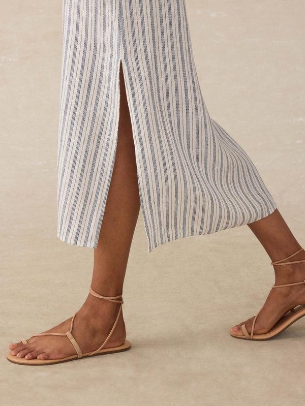 Faherty Sienna Linen Sun Dress - Oceanside Stripe Women's Dresses