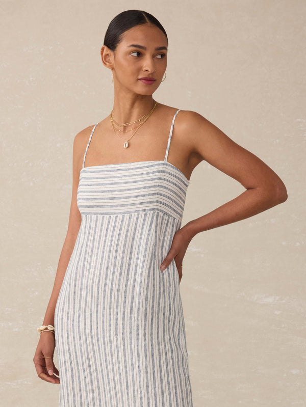 Faherty Sienna Linen Sun Dress - Oceanside Stripe Women's Dresses