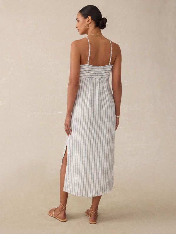 Faherty Sienna Linen Sun Dress - Oceanside Stripe Women's Dresses