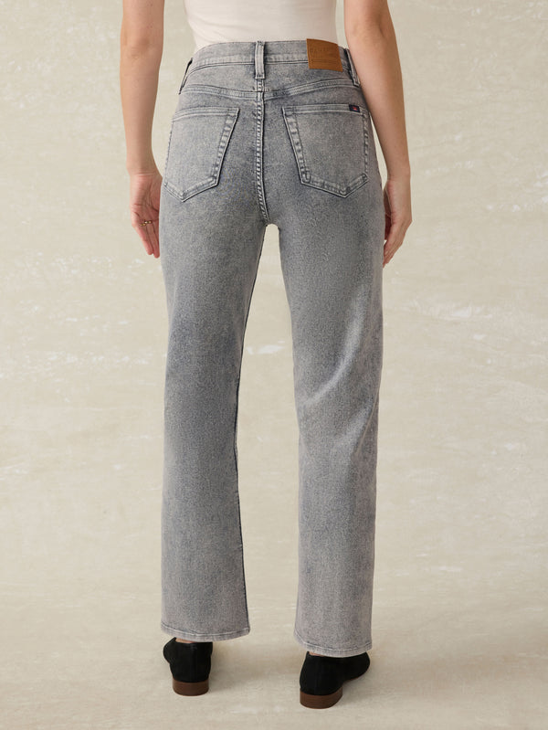 Faherty Slim Straight Sunwashed Denim - Washed Black Women's Bottoms