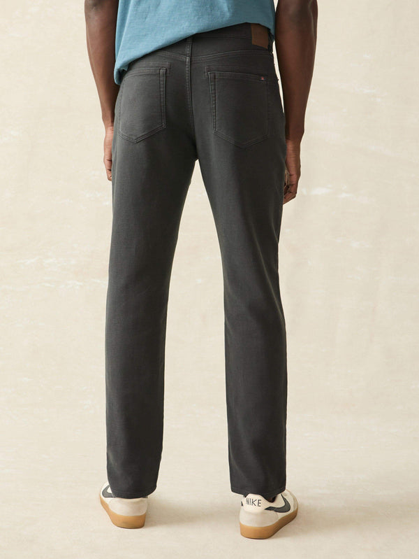 Faherty Stretch Terry 5-Pocket Athletic Fit - Onyx Black Men's Bottoms