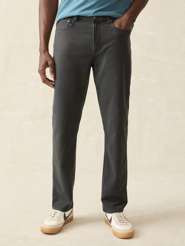 faherty Stretch Terry 5-Pocket Athletic Fit - Onyx Black Men's Bottoms