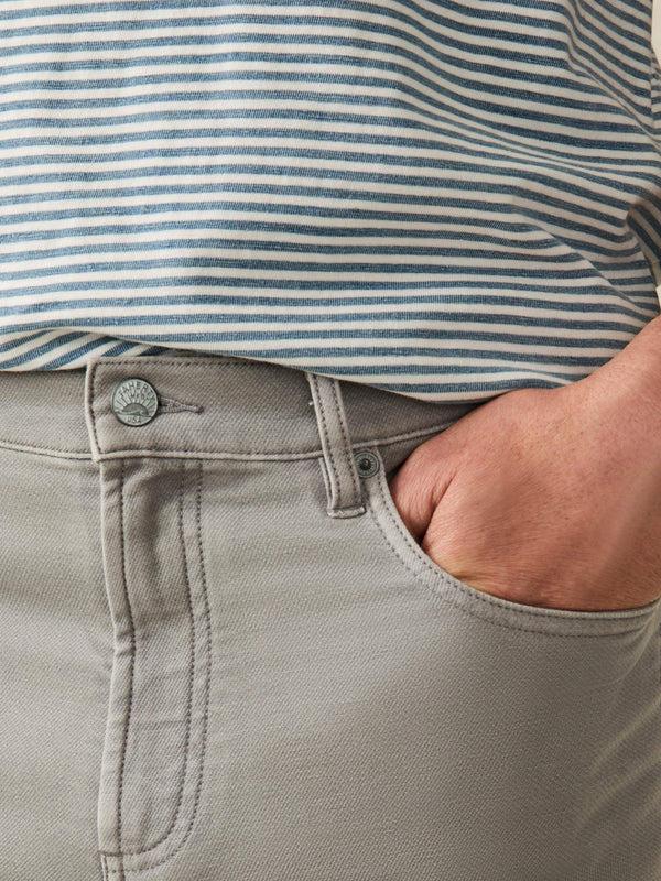 Faherty Stretch Terry 5-Pocket Athletic Fit Pant - Iron Men's Bottoms