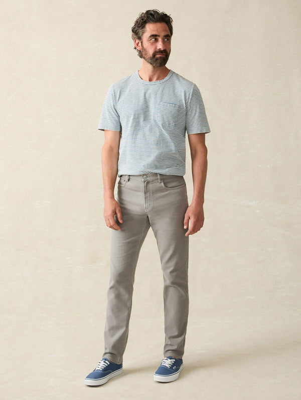 Faherty Stretch Terry 5-Pocket Athletic Fit Pant - Iron Men's Bottoms