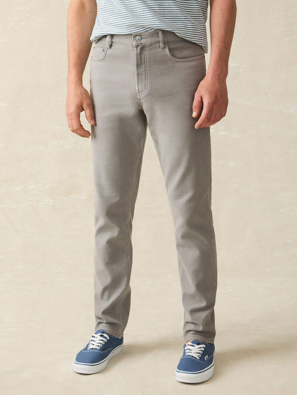 faherty Stretch Terry 5-Pocket Athletic Fit Pant - Iron Men's Bottoms