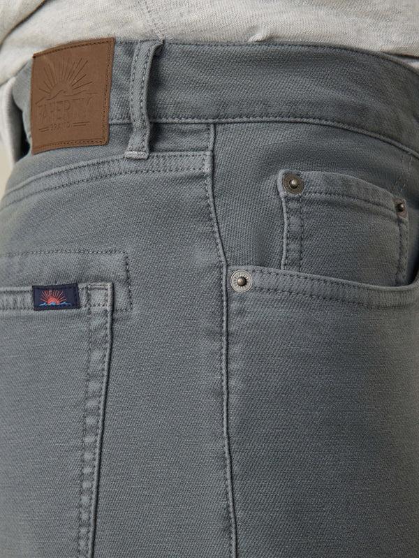 Faherty Stretch Terry 5-Pocket Athletic Fit Pant - Slate Men's Bottoms