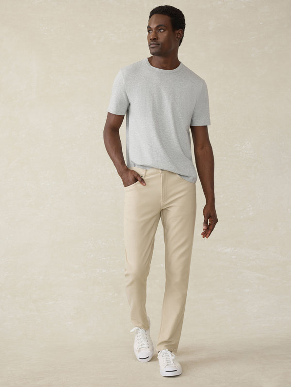 Faherty Stretch Terry 5-Pocket Athletic Fit Pant - Stone Men's Bottoms