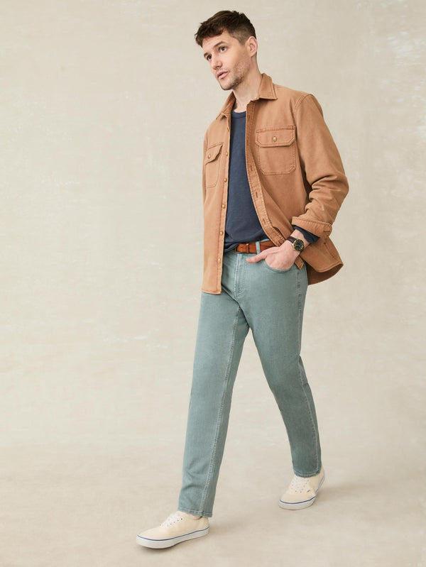 Faherty Stretch Terry 5-Pocket - Ocean Glass Men's Bottoms