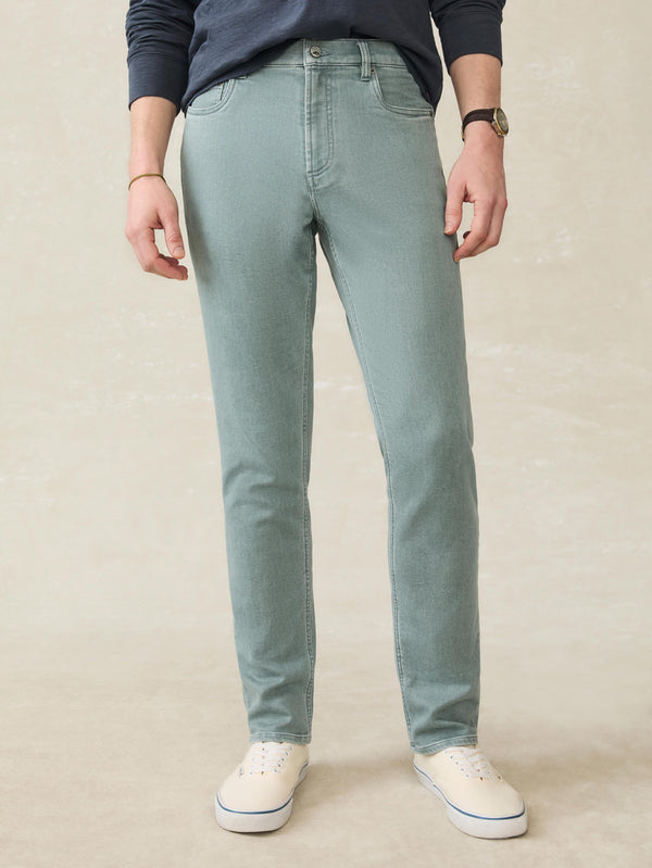 faherty Stretch Terry 5-Pocket - Ocean Glass Men's Bottoms