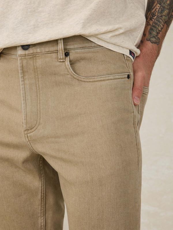 Faherty Stretch Terry 5-Pocket Pant - Desert Khaki Men's Bottoms
