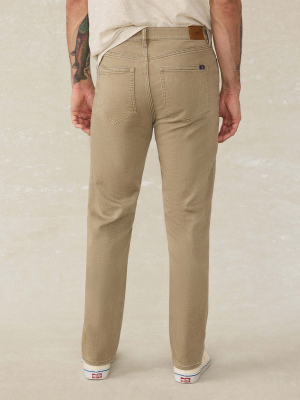 Faherty Stretch Terry 5-Pocket Pant - Desert Khaki Men's Bottoms
