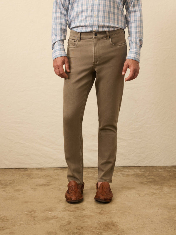 faherty Stretch Terry 5-Pocket Pant - Driftwood Men's Bottoms