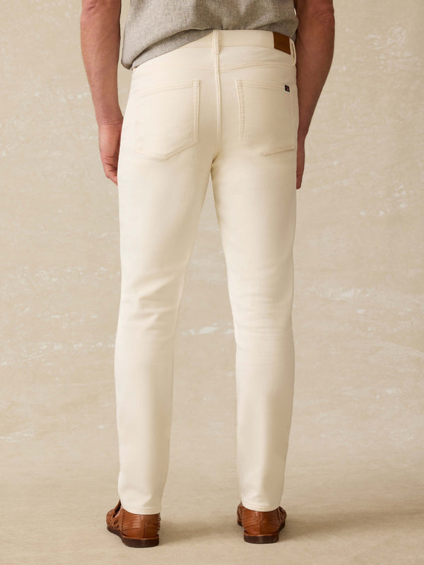 Faherty Stretch Terry 5-Pocket Pant - Egret Men's Bottoms