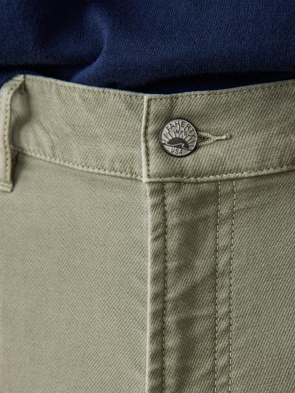 Faherty Stretch Terry 5-Pocket Pant - Faded Olive Men's Bottoms