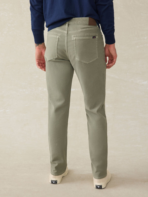 Faherty Stretch Terry 5-Pocket Pant - Faded Olive Men's Bottoms