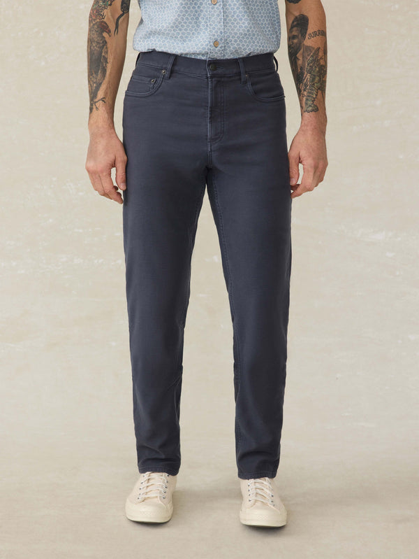 faherty Stretch Terry 5-Pocket Pant - Navy Men's Bottoms