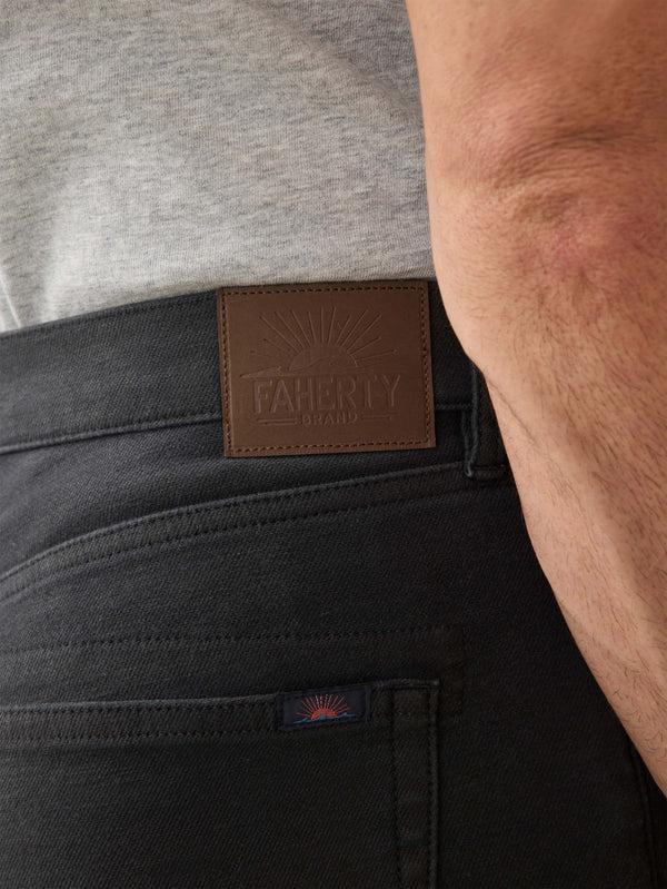 Faherty Stretch Terry 5-Pocket Pant - Onyx Black Men's Bottoms