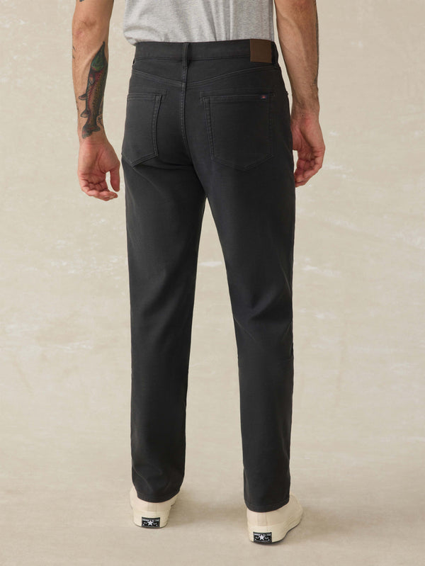 Faherty Stretch Terry 5-Pocket Pant - Onyx Black Men's Bottoms