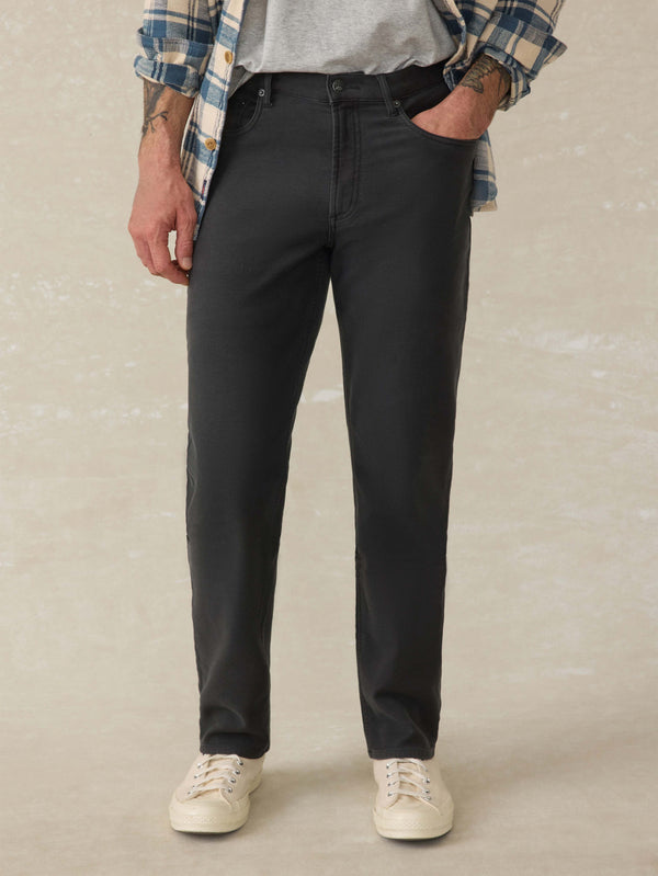 faherty Stretch Terry 5-Pocket Pant - Onyx Black Men's Bottoms