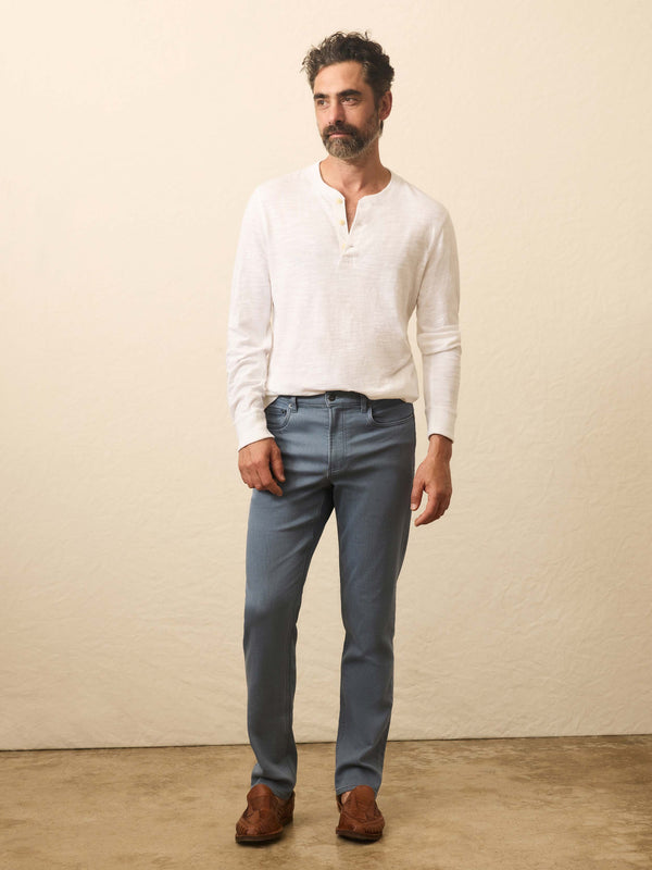 Faherty Stretch Terry 5-Pocket Pant - Rocky Blue Men's Bottoms