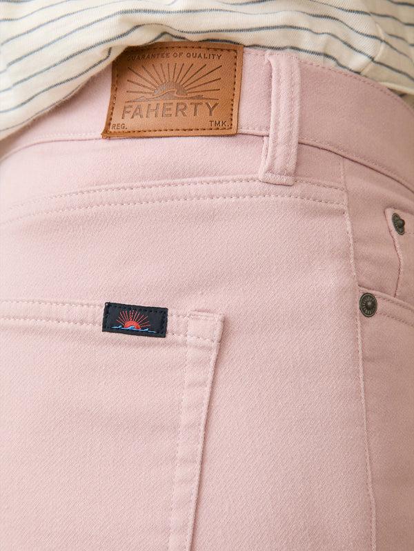 Faherty Stretch Terry 5-Pocket - Spring Quartz Men's Bottoms