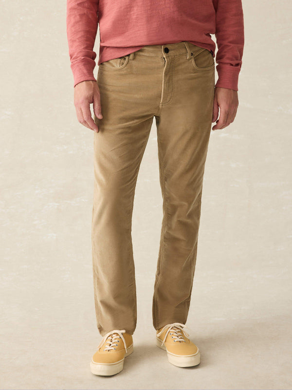 faherty Stretch Terry Corduroy 5-Pocket Pant - Barley Men's Bottoms