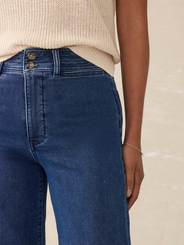 Faherty Stretch Terry Harbor Ankle Pant - Creekstone Wash Women's Bottoms