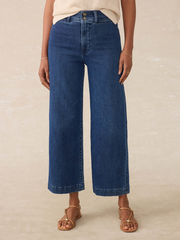 Faherty Stretch Terry Harbor Ankle Pant - Creekstone Wash Women's Bottoms