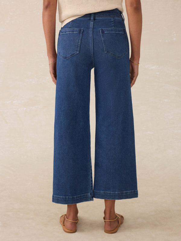 Faherty Stretch Terry Harbor Ankle Pant - Creekstone Wash Women's Bottoms