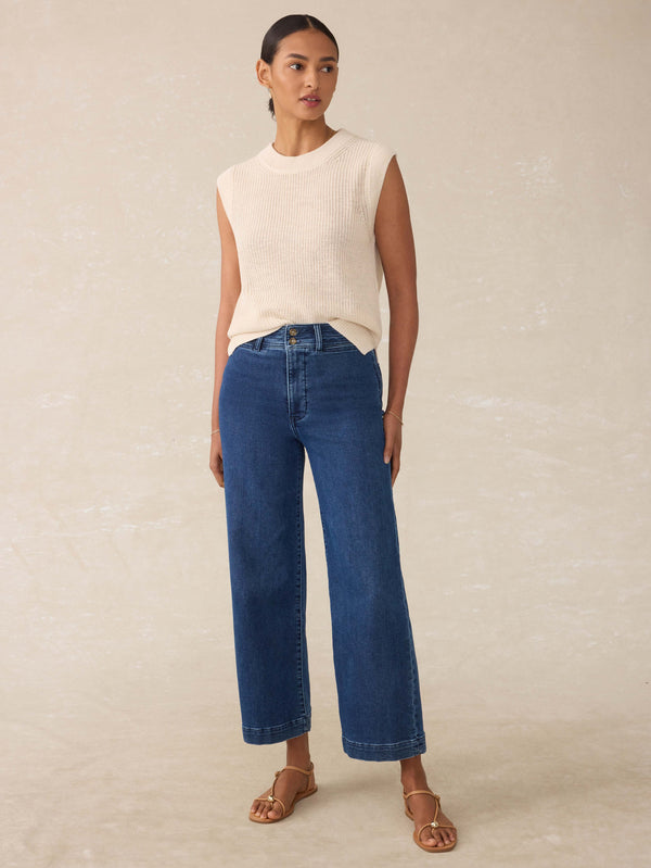 faherty Stretch Terry Harbor Ankle Pant - Creekstone Wash Women's Bottoms