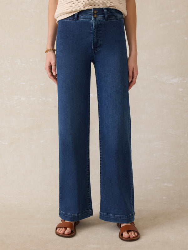 Faherty Stretch Terry Harbor Pant - Creekstone Wash Women's Bottoms