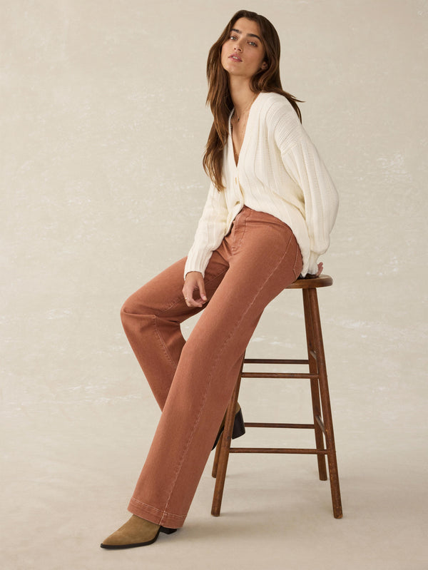 Faherty Stretch Terry Harbor Pant - Russet Women's Bottoms