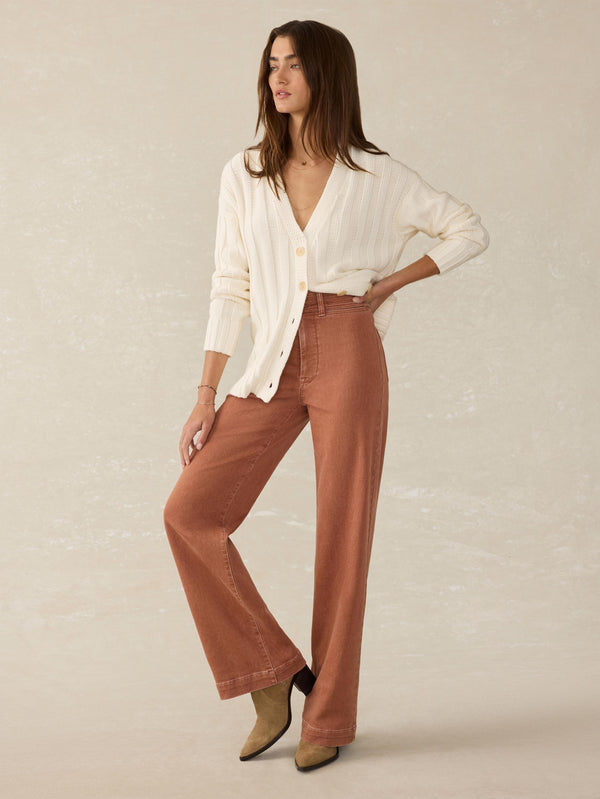 Faherty Stretch Terry Harbor Pant - Russet Women's Bottoms