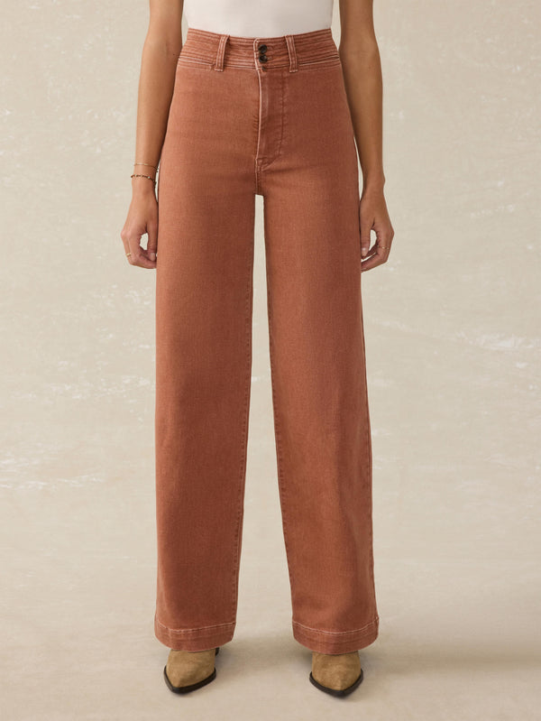 faherty Stretch Terry Harbor Pant - Russet Women's Bottoms