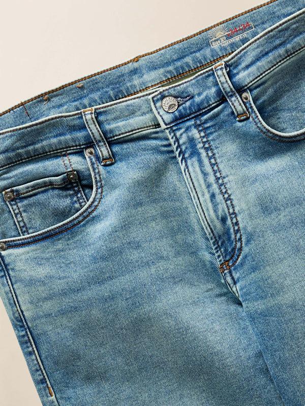 Faherty Stretch Terry Indigo 5-Pocket - Eastern Shore Wash Men's Bottoms