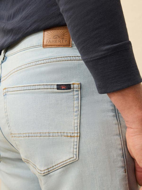 Faherty Stretch Terry Indigo 5 Pocket - Riverbend Wash Men's Bottoms