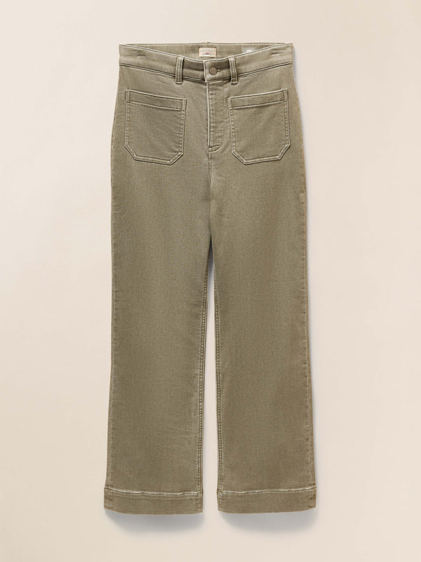 faherty Stretch Terry Patch Pocket Ankle Pant - Coastal Sage Women's Bottoms