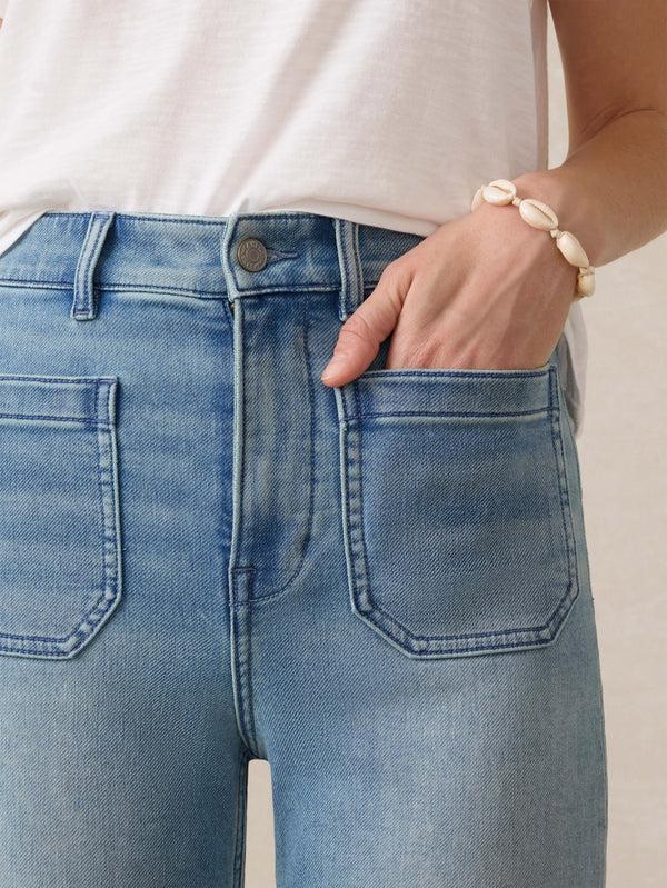 Faherty Stretch Terry Patch Pocket Ankle Pant - Eastern Shore Wash Women's Bottoms