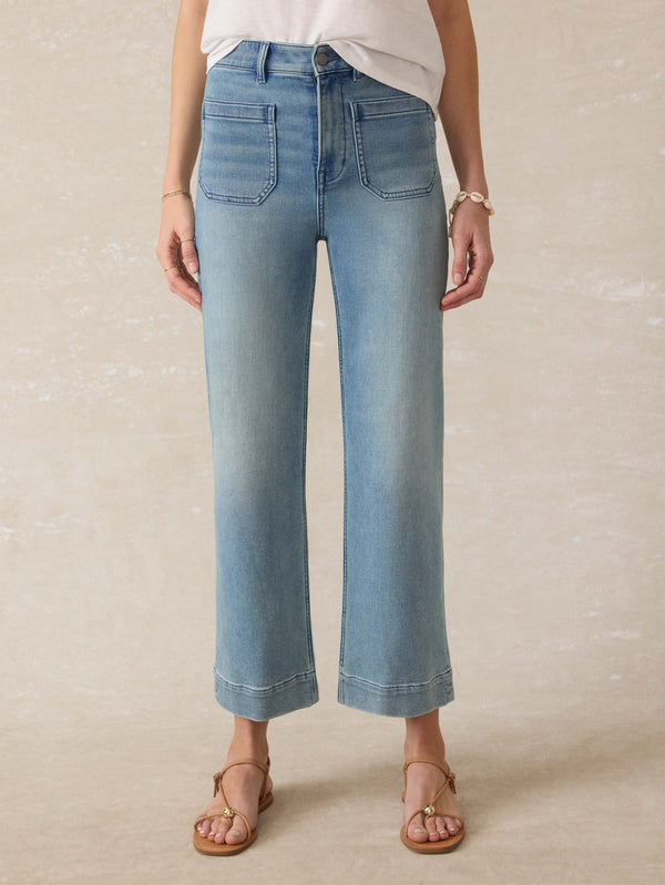 Faherty Stretch Terry Patch Pocket Ankle Pant - Eastern Shore Wash Women's Bottoms