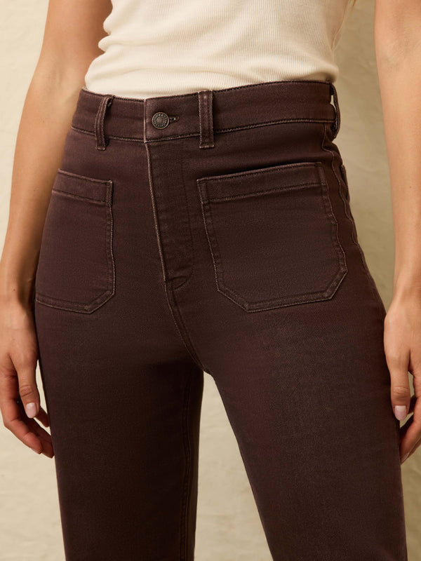 Faherty Stretch Terry Patch Pocket Ankle Pant - Northern Brown Women's Bottoms