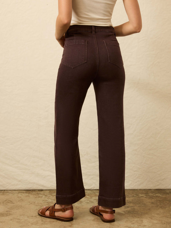 Faherty Stretch Terry Patch Pocket Ankle Pant - Northern Brown Women's Bottoms