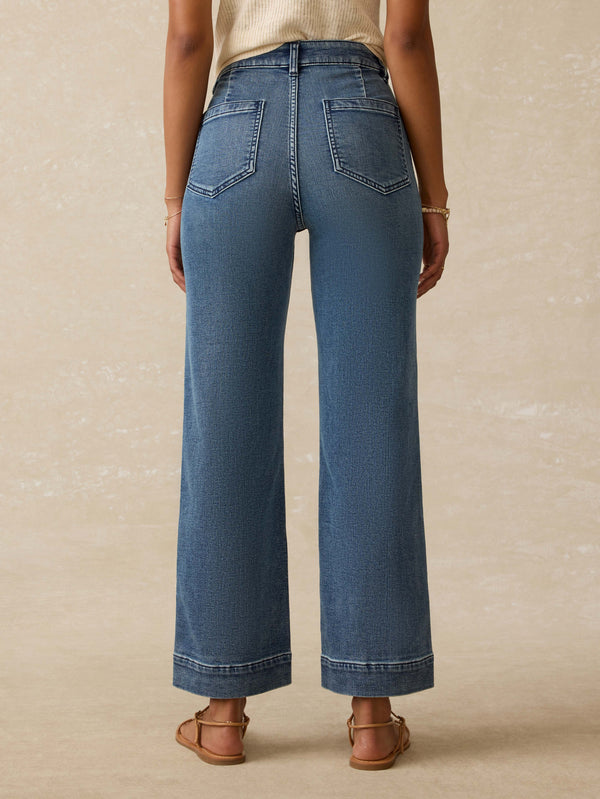 Faherty Stretch Terry Patch Pocket Ankle Pant - Riverton Wash Women's Bottoms