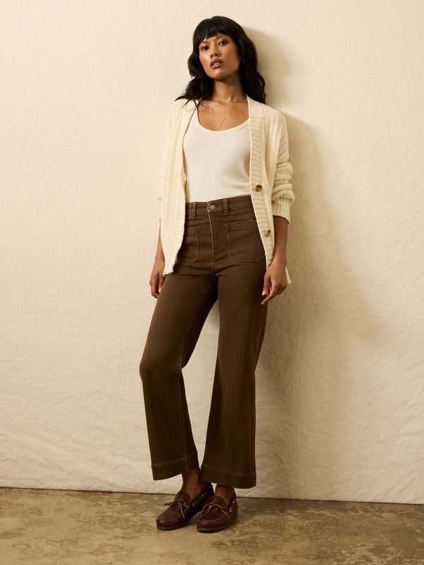 Faherty Stretch Terry Patch Pocket Ankle Pant - Walnut Women's Bottoms