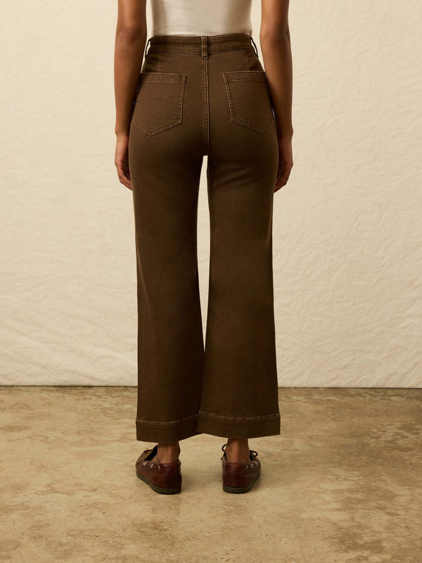 Faherty Stretch Terry Patch Pocket Ankle Pant - Walnut Women's Bottoms